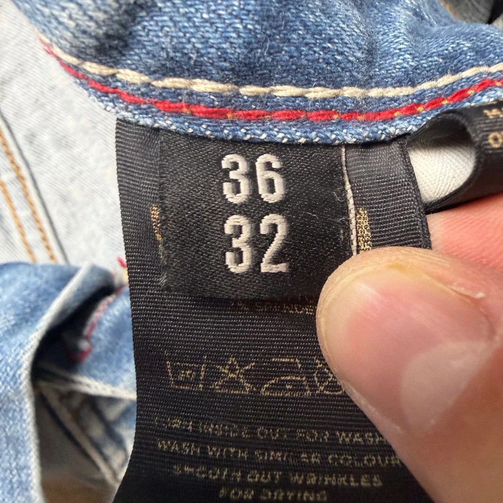 Diesel Classic Bootcut Jeans Mens 36x32 Light Wash Blue Stretch Denim Button Fly